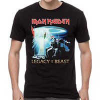Iron Maiden- Legacy Of The Beast on front, Tour Dates on back on a black shirt (Sale price!)