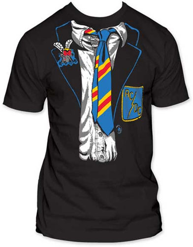 AC/DC- Schoolboy Outfit on a black slim fit shirt