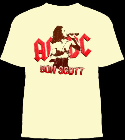 AC/DC- Bon Scott on a natural shirt (Sale price!)