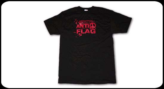 Anti Flag- Peace Sign Logo on a black shirt (Sale price!)