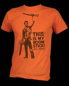 Army Of Darkness- This Is My Boom Stick! on an orange heather guys slim fit shirt