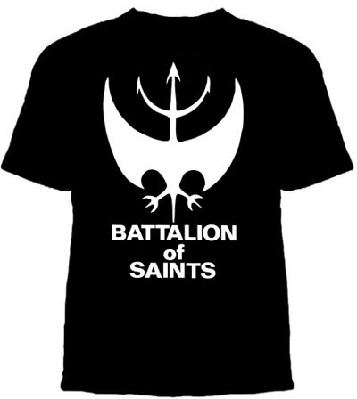 Battalion Of Saints- Bat Symbol on a black shirt