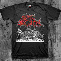Cryptic Slaughter- Band In SM on a black shirt (Sale price!)