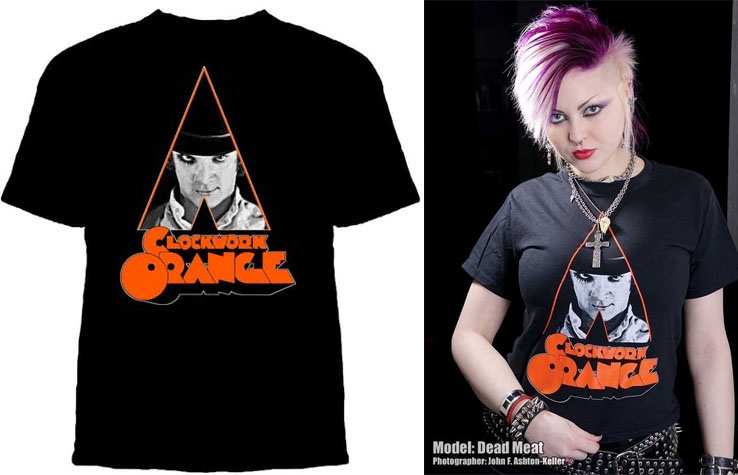 Clockwork Orange- Alex on a black shirt