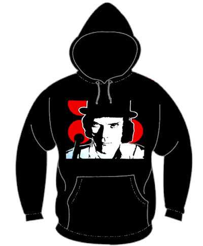 Clockwork Orange- Face on a black hooded sweatshirt