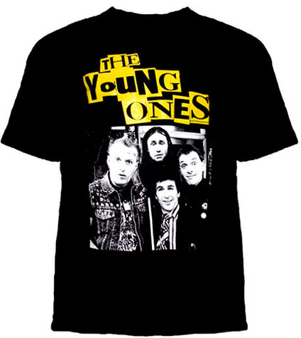 Young Ones- Cast on a black shirt