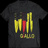Giallo- Knives on a black ringspun cotton shirt (Dario Argento)