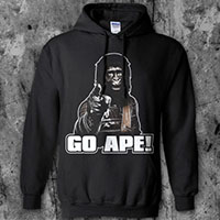 Planet Of The Apes- Go Ape on a black hooded sweatshirt (Sale price!)