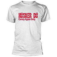 Husker Du- Candy Apple Grey on a light cream ringspun cotton shirt