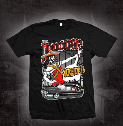 Horrorpops- 10 Days Of The Dead on a black shirt