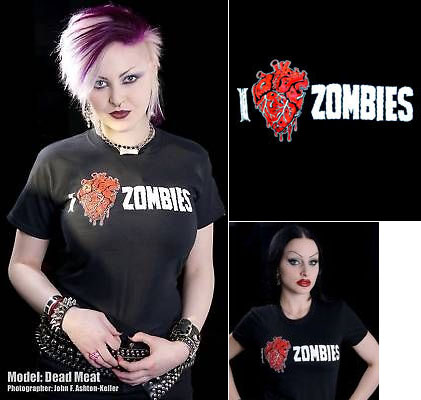 I Love Zombies on a black shirt
