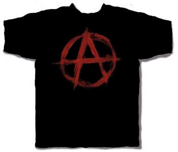 Anarchy on a black shirt