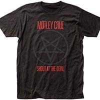 Motley Crue- Shout At The Devil (Pentagram) on a black ringspun cotton shirt (Sale price!)