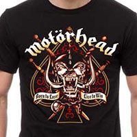 Motorhead- War Pig Spade on front, 1975 Spade on back on a black shirt