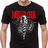 Motley Crue- Dr. Feelgood (Red & White Print) on a black shirt 