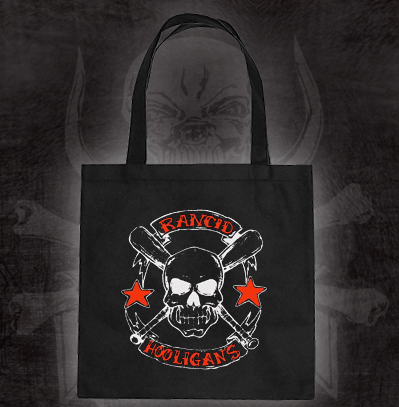 Rancid- Hooligans on a black tote bag