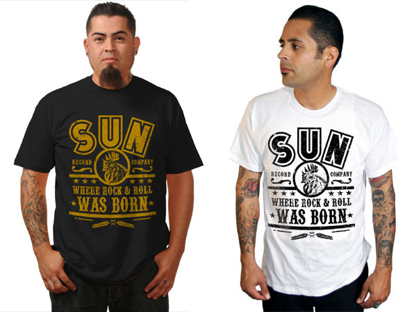 Sun Records- Where Rock N Roll Was Born (Rooster In Circle) shirt by Steady Clothing - SALE White S only