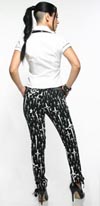 Show product details for Dagger Print Side Ankle Lace Stretch Jean by Lip Service - SALE