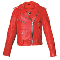 Girls Biker Jacket- RED leather