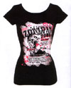 Show product details for Zombie Rock Fest on a black girls fitted shirt by Hell Bunny