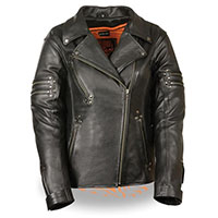 Ladies High Quality Zippered & Riveted Motorcycle Jacket by Milwaukee Leather (Sale price! Size XS Only)