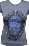 Admiral by J Larkin on a Heathered Blue girls fitted shirt by Low Brow Art Company - SALE