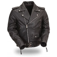 Black Leather Motorcycle Jacket by IK Leather 