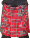 Red Plaid Pleated Cotton Bum Flap by Tiger Of London