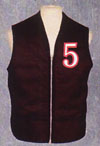 Show product details for Black Cotton Zip Up Vest With Screened No. 5 by Piston Clothing