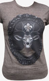 Dear Prudence by J Larkin on a brown girls fitted shirt by Low Brow Art Company