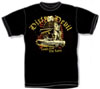 Show product details for Laugh Now, Die Later on a black shirt by Dirty Devil Clothing
