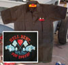 Show product details for Hell Bent For Speed on a black short sleeve workshirt by Dirty Devil Clothing (Sale price!)