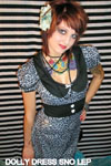 Show product details for Dolly Dress In Grey Leopard/White by Paper Doll