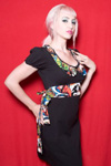Show product details for Dolly Dress In Black With Monster Trim By Paper Doll