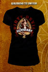 Show product details for Fast Cars Fast Girls on a black girls fitted shirt by Dirty Devil