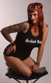 Show product details for Husband Beater on a girls ribbed tank top by Evil Brand Clothes