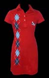 Show product details for Red Argyle Polo Dress by England Belongs