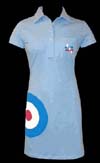 Show product details for Mod Target Light Blue Polo Dress by England Belongs