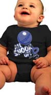 Elvis Presley - All Shook Up Blue Rattle on a black onesie by Steady Clothing (S=6m, M=12m, L=18m, XL=24m)