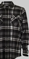 King Kerosin Guys Flannel Long Sleeve Shirt by Timeless Clothing- Grey/Black - SALE