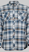King Kerosin Guys Flannel Long Sleeve Shirt by Timeless Clothing- Creme/Blue - SALE