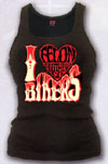 Show product details for I Heart Bikers on a black womens beater shirt by Felon Clothing - SALE