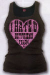 Show product details for I Hate U Boyfriend on a black womens beater shirt by Felon Clothing - SALE