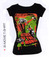 Show product details for Attack of The B-Movie on a black girls fitted shirt by Hell Bunny