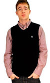 Show product details for Fred Perry Sweater Vest in BLACK
