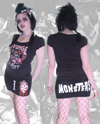 Show product details for I Heart Monsters mini skirt by Kreepsville 666