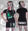 Show product details for I Heart Zombies mini skirt by Kreepsville 666
