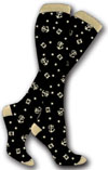 Anchor Over The Knee Girls Socks Lucky 13- Black With Bone