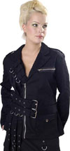Show product details for Black Girls Multi Strap Biker Jacket by Dead Threads