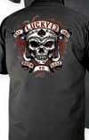 Motor Skull (Born To Lose) Short Sleeve Workshirt by Lucky 13 - SALE sz Sm only